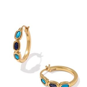 ❣️Kendra Scott Gold Earrings with Blue and Gold Accents